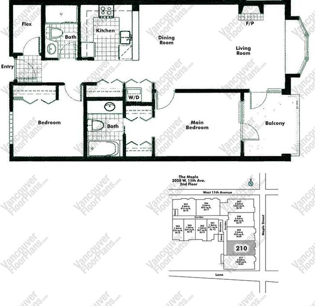 Floor Plan 210 2028 W 11th Ave