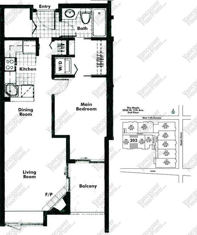 Floor Plan 203 2028 W 11th Ave