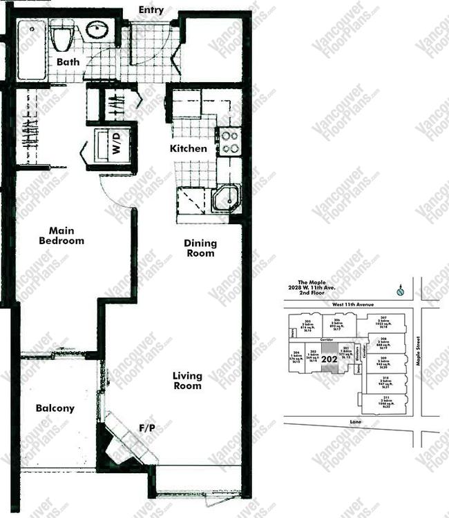 Floor Plan 202 2028 W 11th Ave