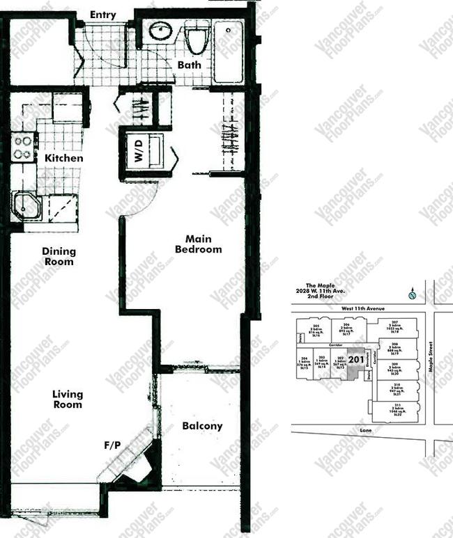 Floor Plan 201 2028 W 11th Ave