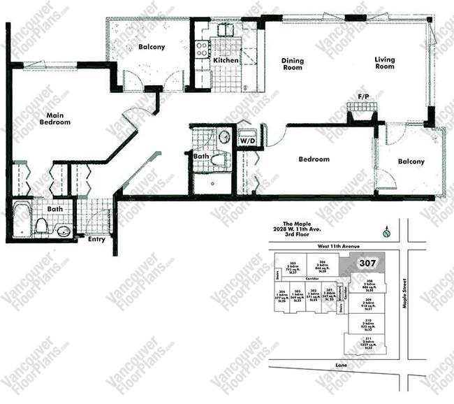 Floor Plan 307 2028 W 11th Ave