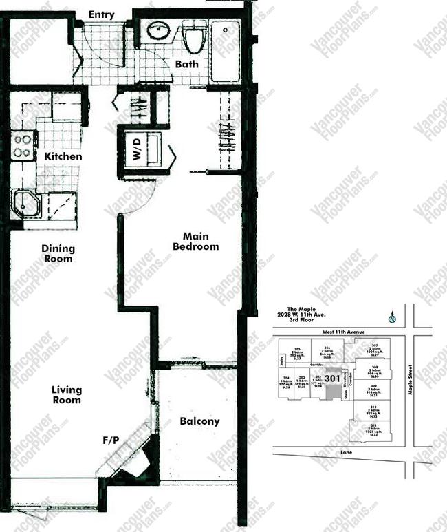 Floor Plan 301 2028 W 11th Ave