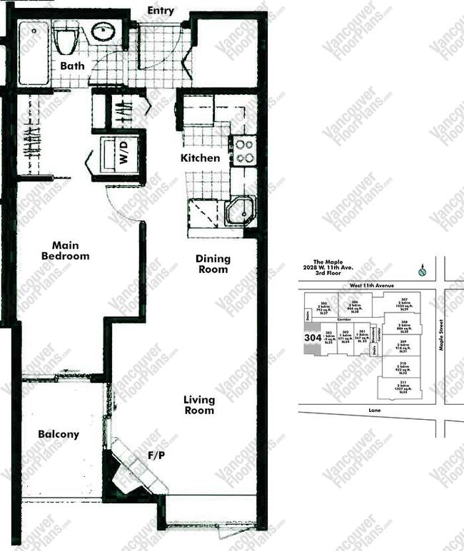 Floor Plan 304 2028 W 11th Ave