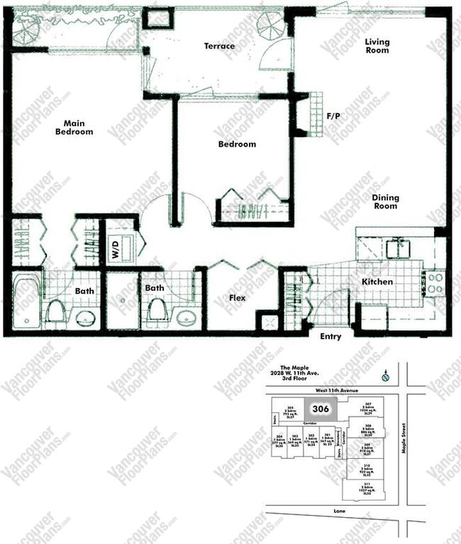 Floor Plan 306 2028 W 11th Ave