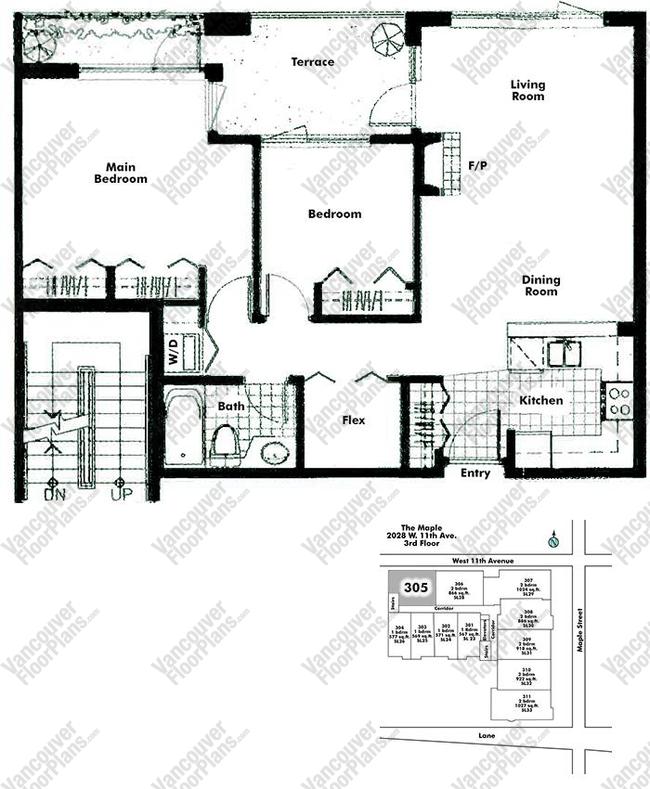 Floor Plan 305 2028 W 11th Ave