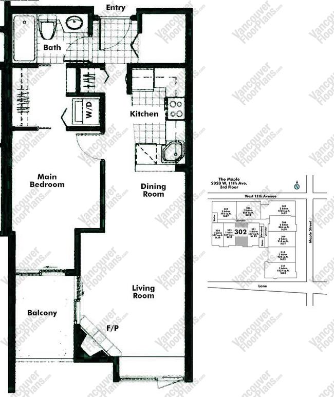 Floor Plan 302 2028 W 11th Ave