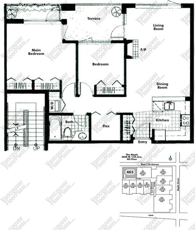 Floor Plan 405 2028 W 11th Ave