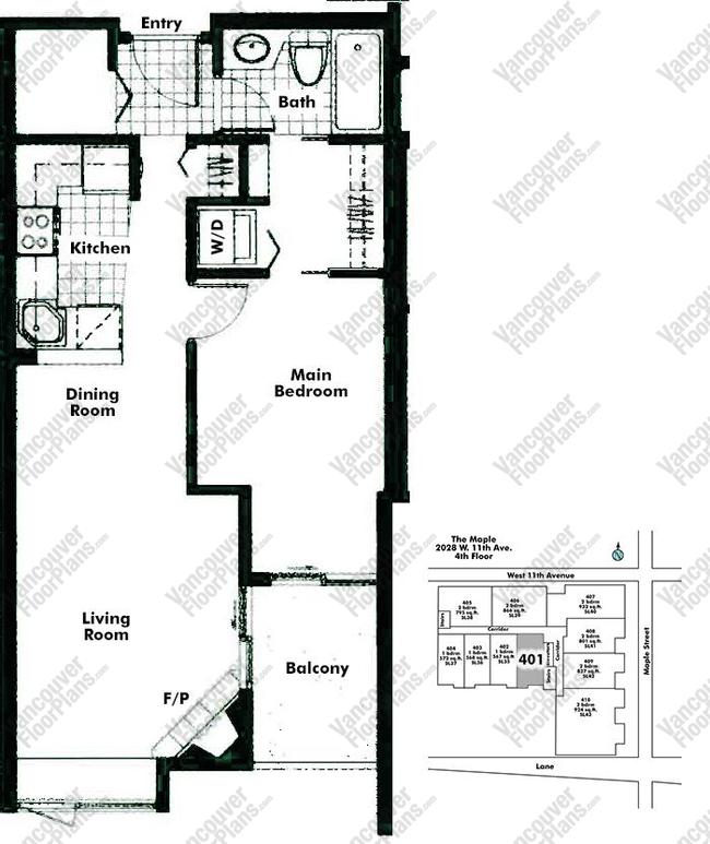 Floor Plan 401 2028 W 11th Ave