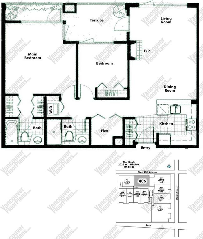 Floor Plan 406 2028 W 11th Ave