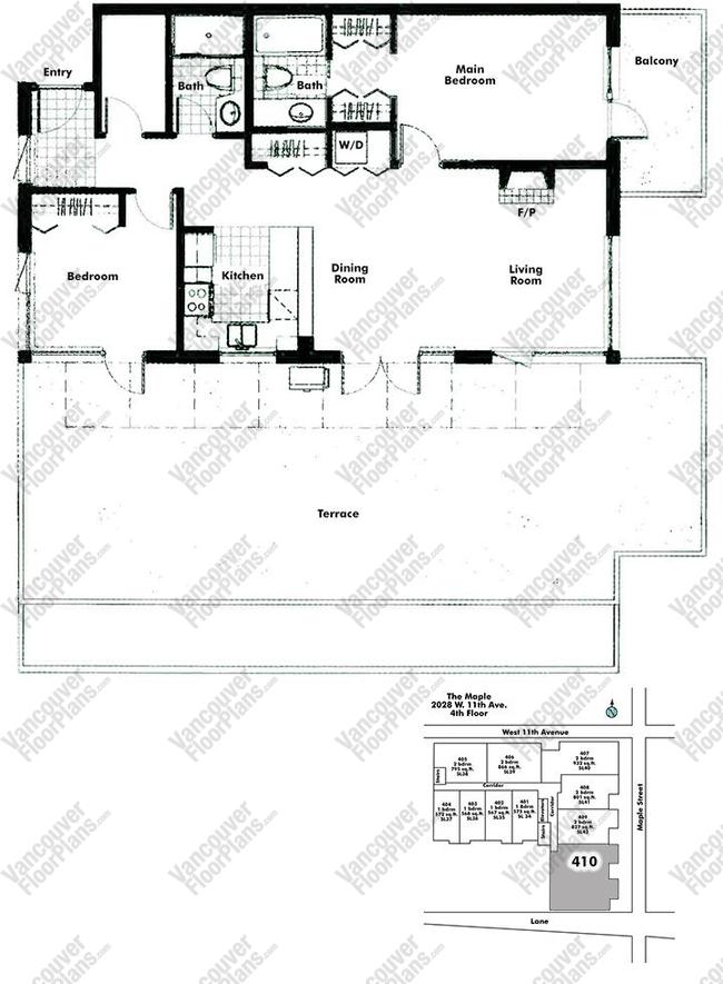 Floor Plan 410 2028 W 11th Ave