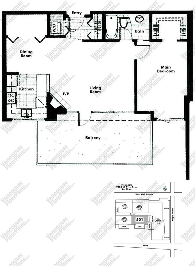 Floor Plan 501 2028 W 11th Ave