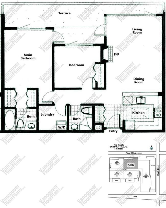 Floor Plan 504 2028 W 11th Ave