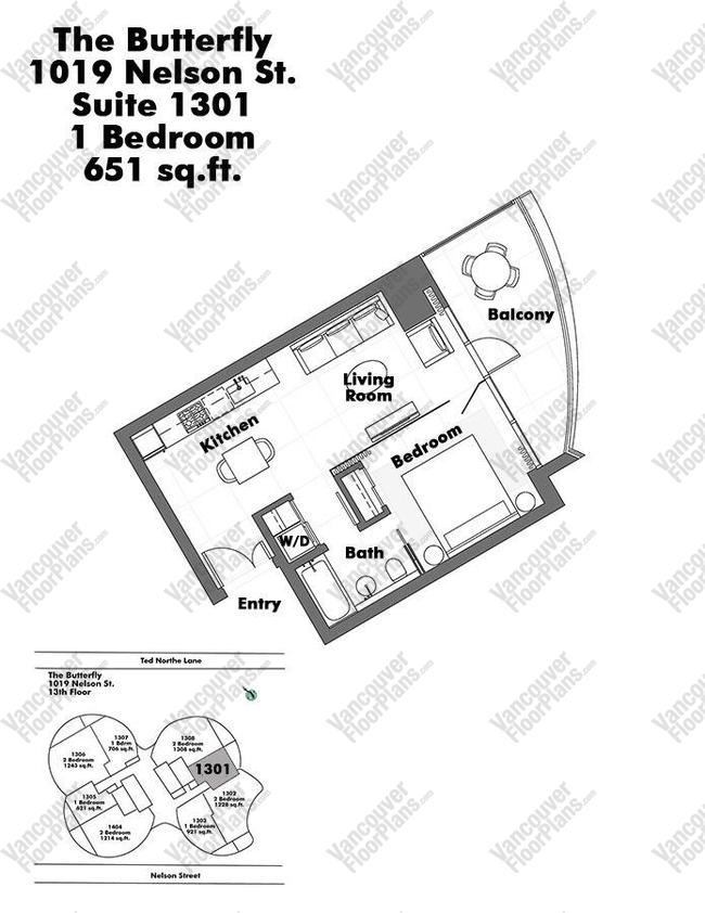 Floor Plan 1301 1019 Nelson Street