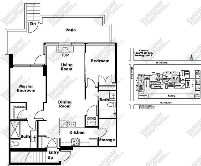 Floor Plan 107 1675 W. 8th Ave.