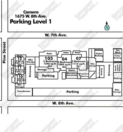 Floor Plan 107 1675 W. 8th Ave.