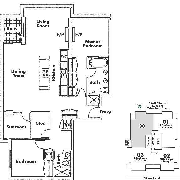 500 1863 ALBERNI STREET, Vancouver, BC Floor Plan