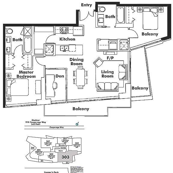 303 8 SMITHE MEWS, Vancouver, BC Floor Plan