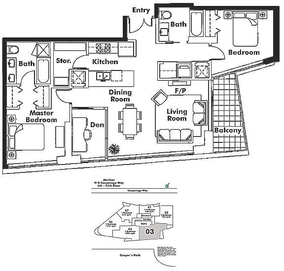 503 8 SMITHE MEWS, Vancouver, BC Floor Plan