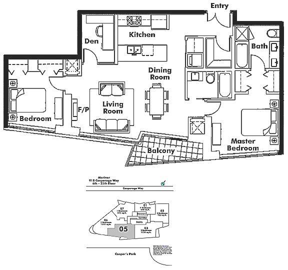 2205 8 SMITHE MEWS, Vancouver, BC Floor Plan