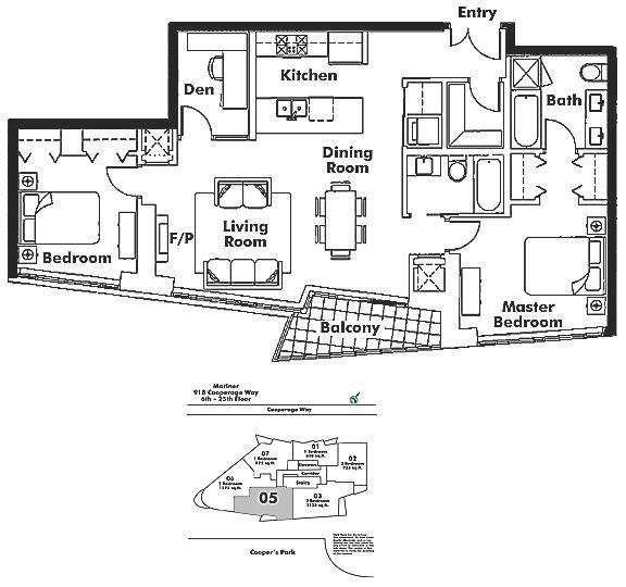 705 8 SMITHE MEWS, Vancouver, BC Floor Plan