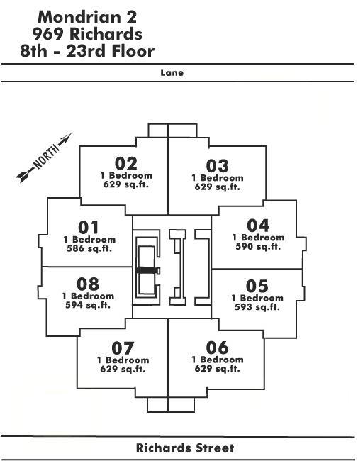 2002 989 RICHARDS STREET, Vancouver, BC Floor Plate