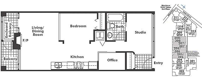 306 2055 YUKON STREET, Vancouver, BC Floor Plan