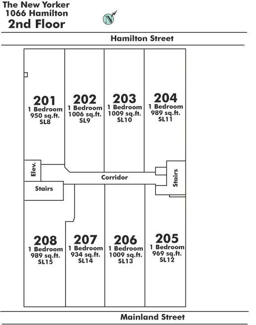 205 1066 HAMILTON STREET, Vancouver, BC Floor Plate