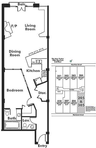 205 1066 HAMILTON STREET, Vancouver, BC Floor Plan