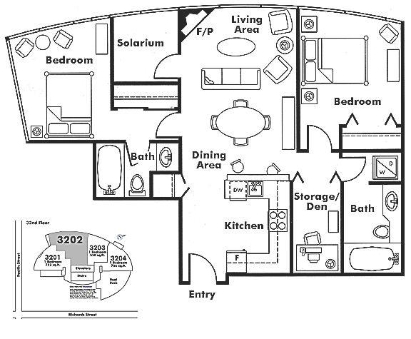 3202 501 PACIFIC STREET, Vancouver, BC Floor Plan