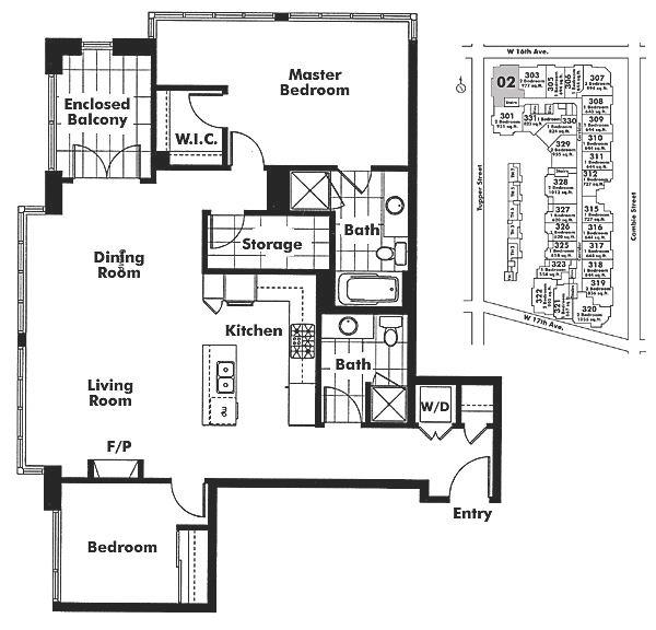 202 3228 TUPPER STREET, Vancouver, BC Floor Plan