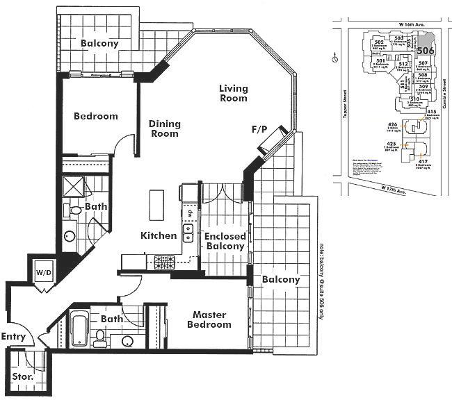 506 3228 TUPPER STREET, Vancouver, BC Floor Plan
