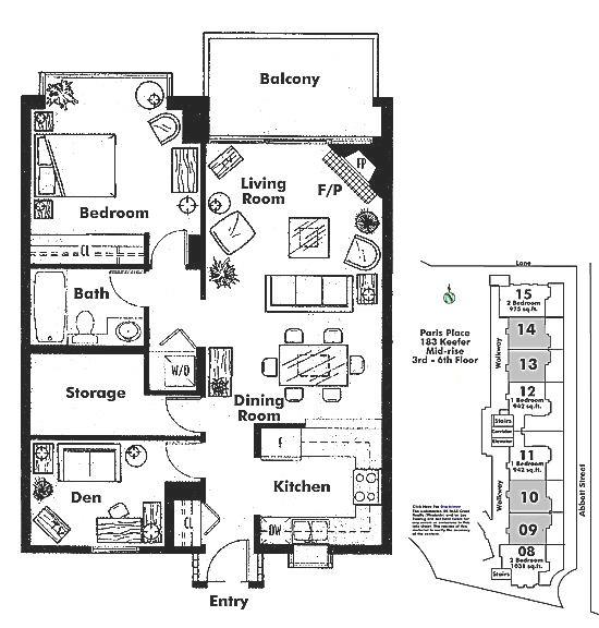 610 555 ABBOTT STREET, Vancouver, BC Floor Plan