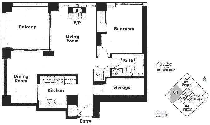 1801 183 KEEFER PLACE, Vancouver, BC Floor Plan