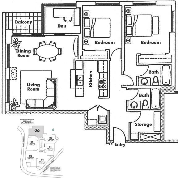 1606 455 BEACH CRESCENT, Vancouver, BC Floor Plan