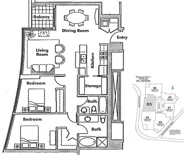 2105 455 BEACH CRESCENT, Vancouver, BC Floor Plan