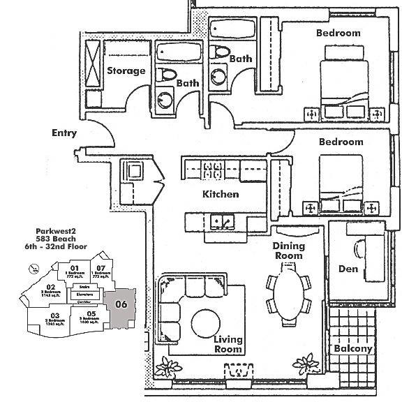 3006 583 BEACH CRESCENT, Vancouver, BC Floor Plan