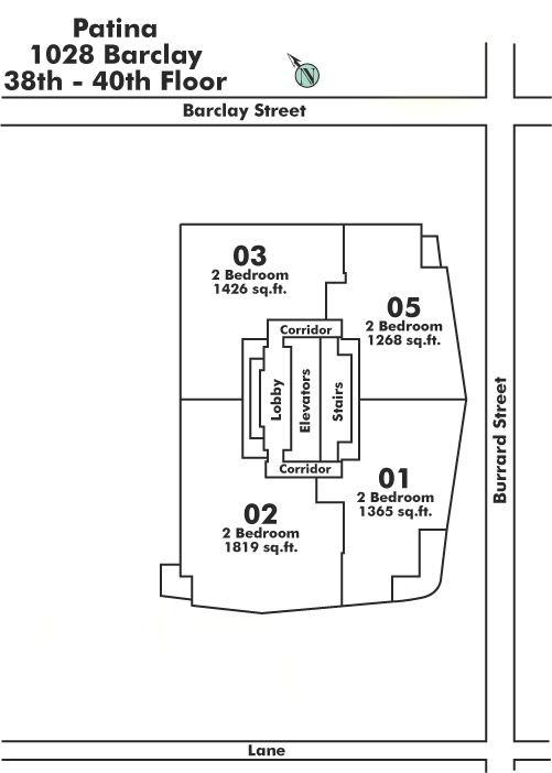 4001 1028 Barclay Street, Vancouver, BC Floor Plate