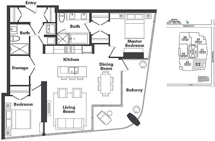 3402 1028 BARCLAY STREET, Vancouver, BC Floor Plan