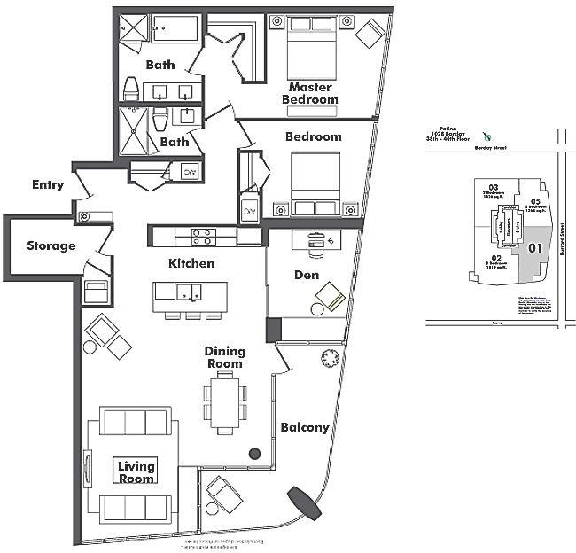 4001 1028 Barclay Street, Vancouver, BC Floor Plan