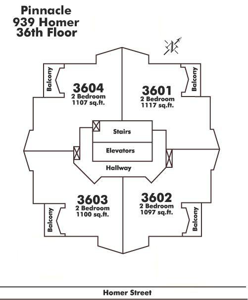 3603 939 HOMER STREET, Vancouver, BC Floor Plate