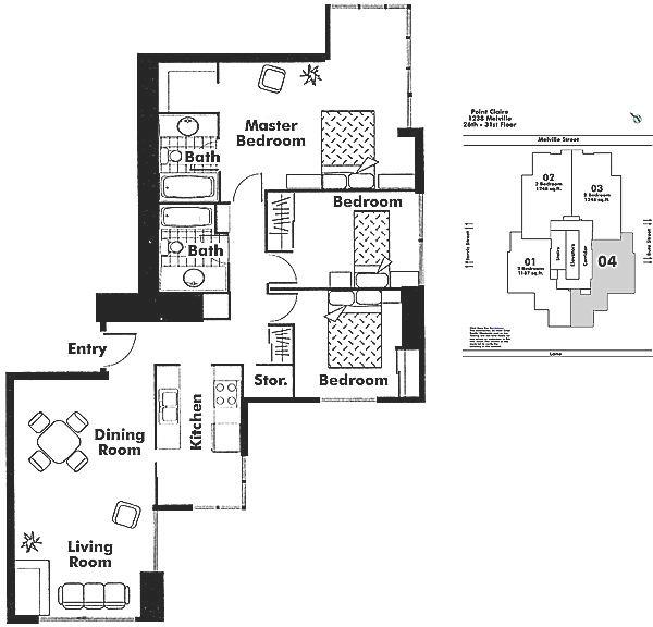2904 1238 MELVILLE STREET, Vancouver, BC Floor Plan