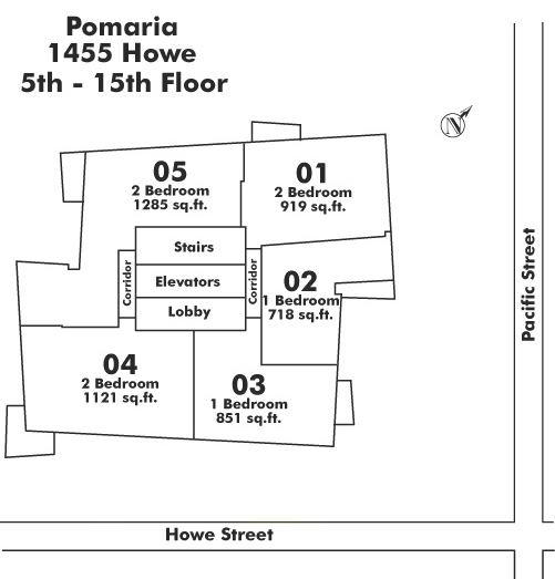 802 1455 HOWE STREET, Vancouver, BC Floor Plate