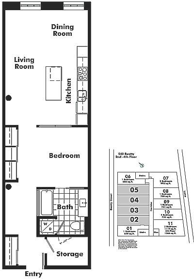 402 531 BEATTY STREET, Vancouver, BC Floor Plan