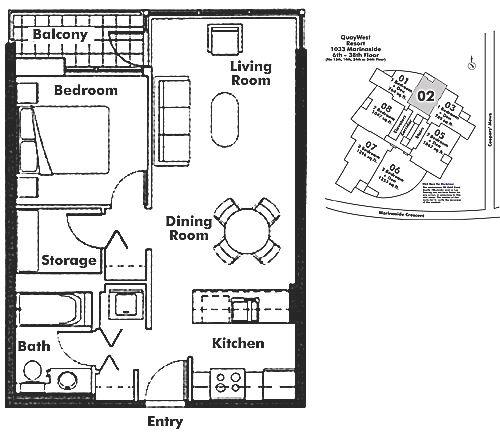 2102 1033 Marinaside Crescent, Vancouver, BC Floor Plan