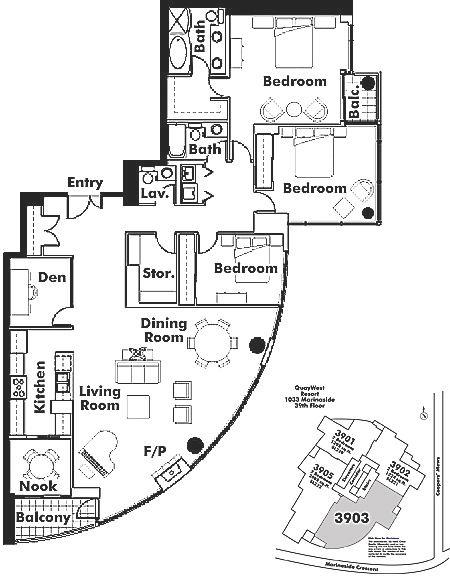 3903 1033 MARINASIDE CRESCENT, Vancouver, BC Floor Plan