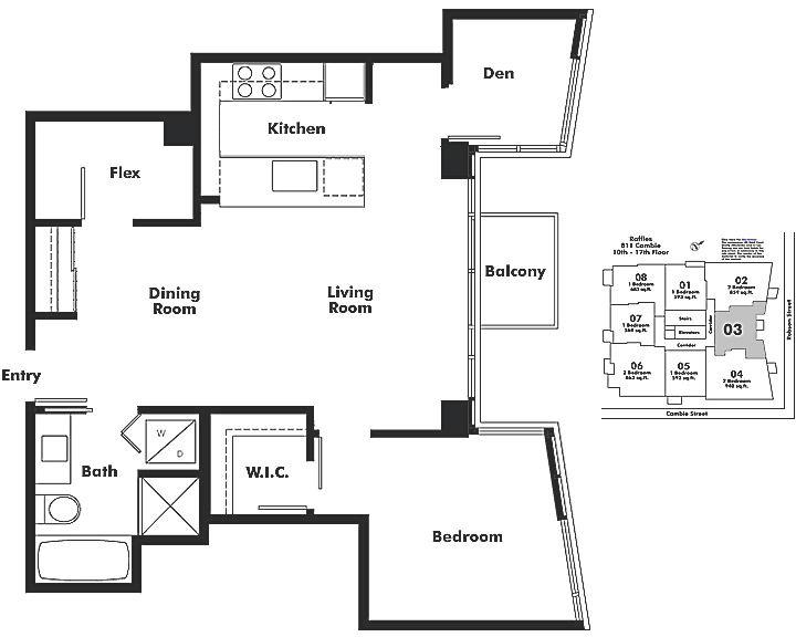1103 821 CAMBIE STREET, Vancouver, BC Floor Plan