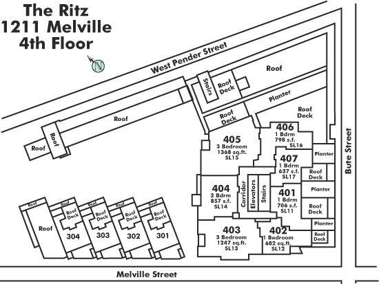 404 1211 MELVILLE STREET, Vancouver, BC Floor Plate