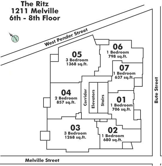 807 1211 MELVILLE STREET, Vancouver, BC Floor Plate