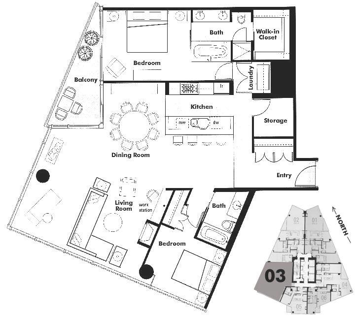 2903 1077 W CORDOVA STREET, Vancouver, BC Floor Plan