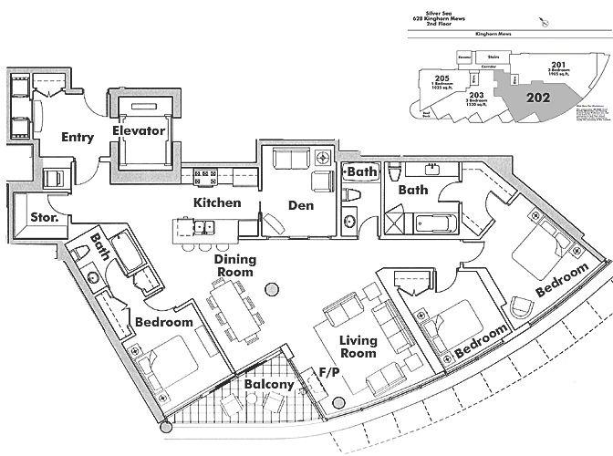 202 628 KINGHORNE MEWS, Vancouver, BC Floor Plan